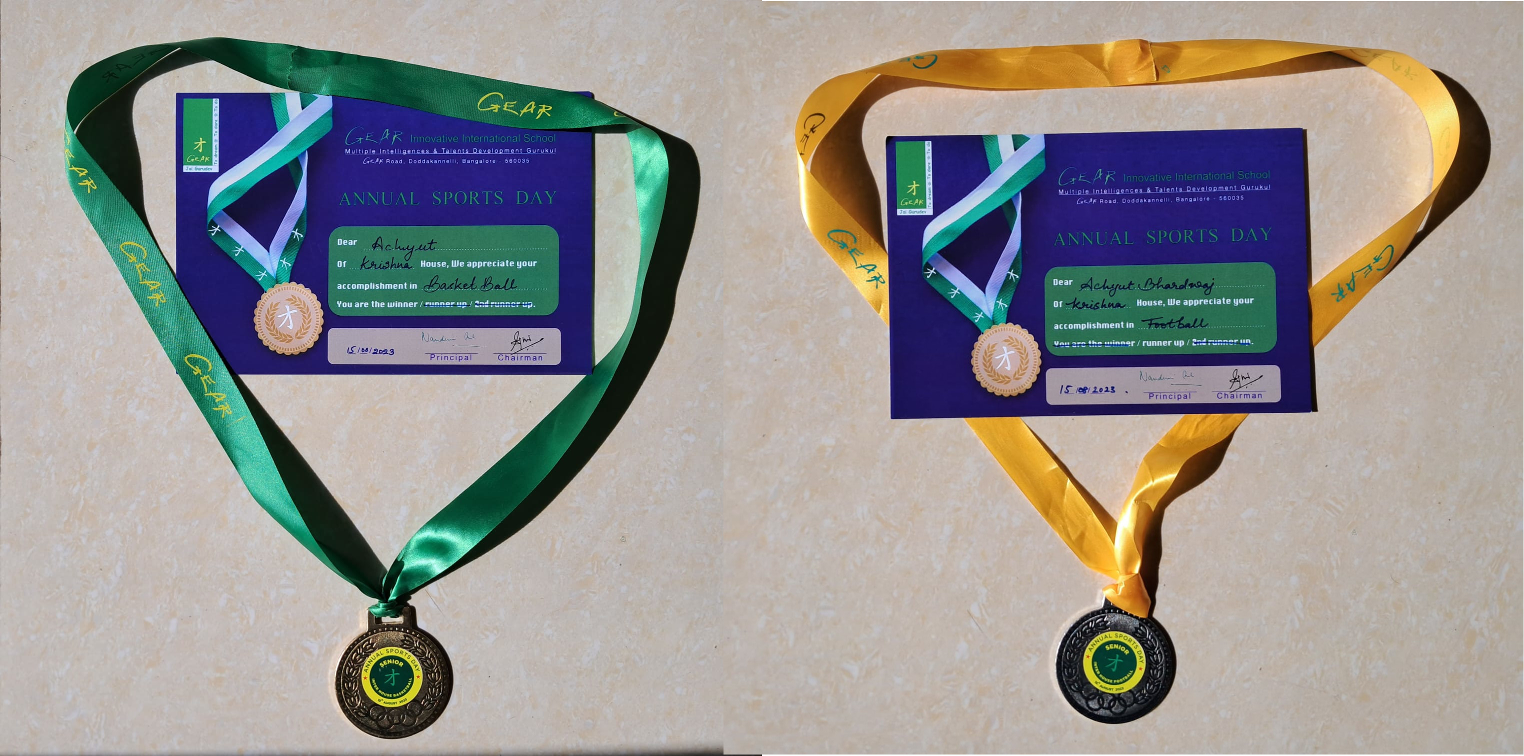 Annual Sports Day-2023, Gold: Basketball, and Silver: Football (Soccer)