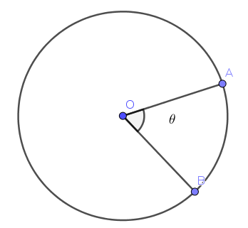 Angular displacement of object moving from $A$ to $B$